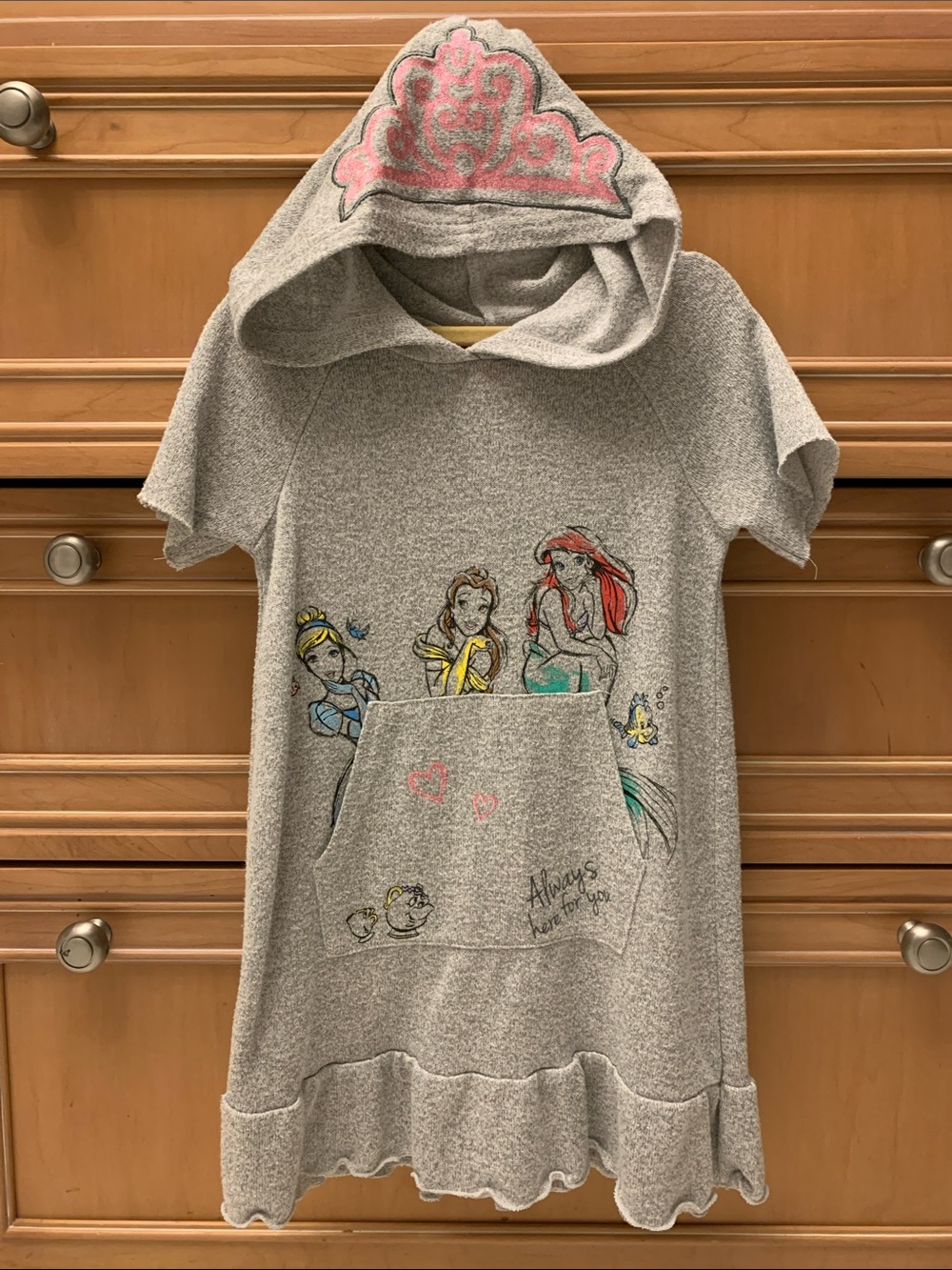 Disney Princess Gray Hoodie with Pink Label